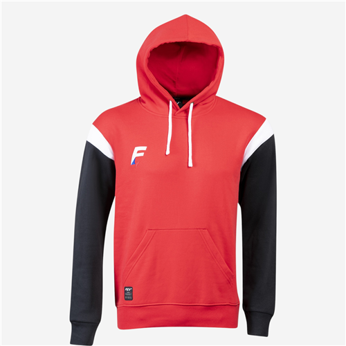 Sweat capuche conquête FORCE XV adulte rouge / noir / blanc