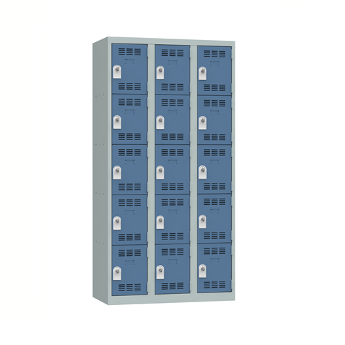 VESTIAIRE MULTICASES 5 CASES 3 COLONNES INSTALLATION INCLUSE