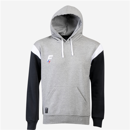 Sweat capuche conquête FORCE XV adulte gris / noir / blanc