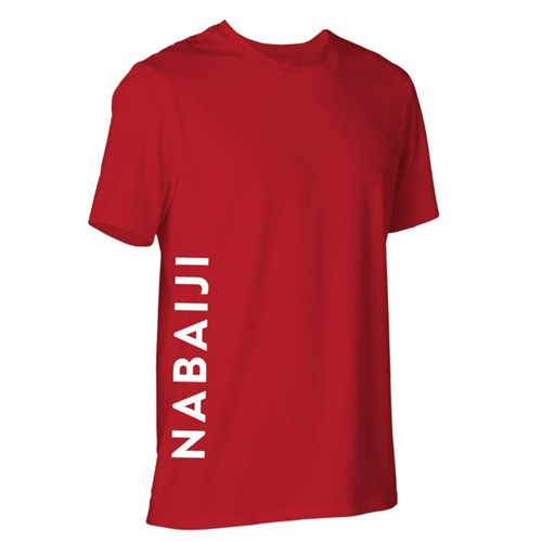 T-shirt junior nabaiji coton bio rouge