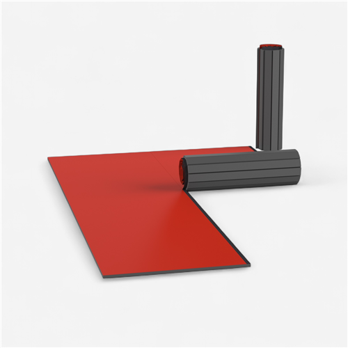 Tapis de sol combat 1m2 x4cm Sportcom - Flexiroll Lisse rouge