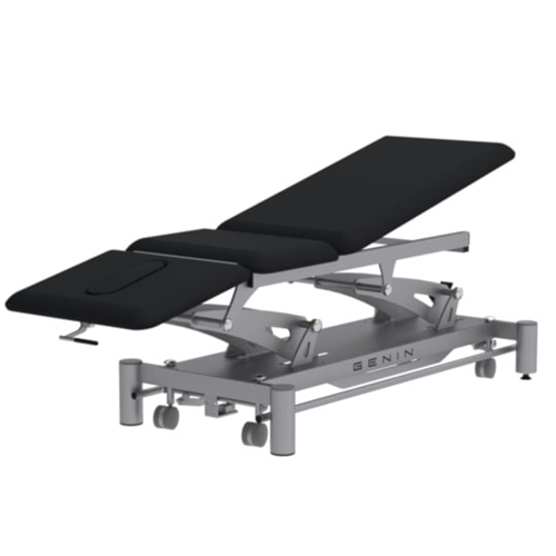 Table de massage kiné  - Table 3 plans plateau jambier proclive têtière nuit