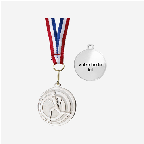 MÉDAILLE RUNNING ARGENT 32 MM PERSONNALISÉE
