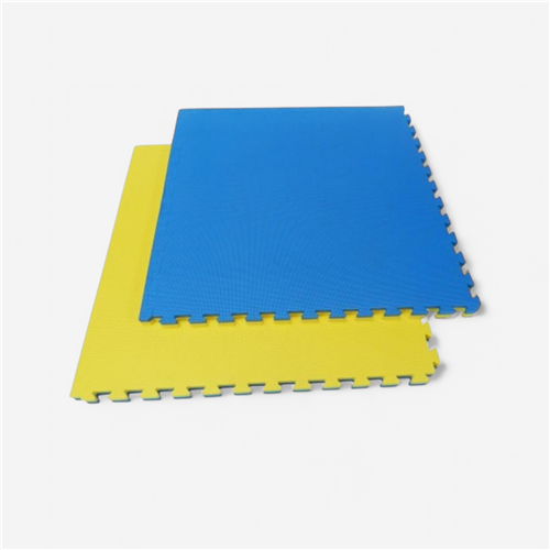 Lot de 10 tapis puzzles 100x100x2 cm combat Sportcom - bleu/jaune 
