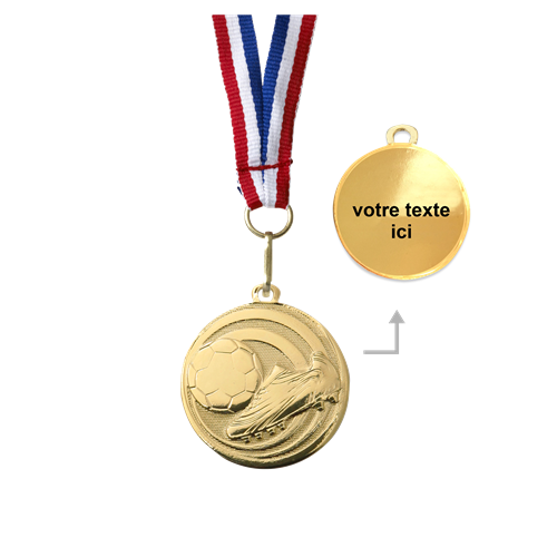 MÉDAILLE FOOTBALL OR 32 MM PERSONNALISÉE