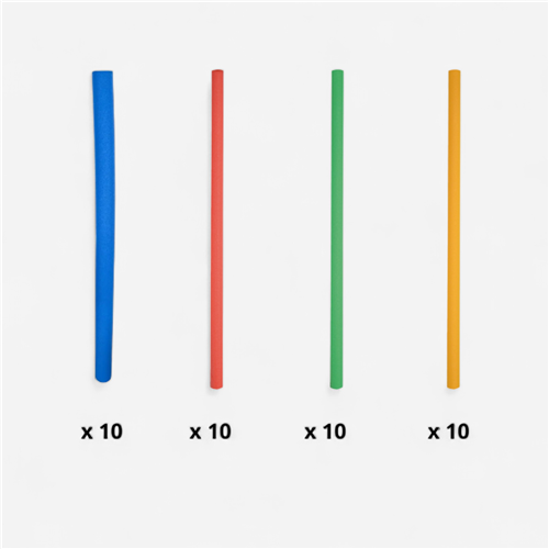 Lot 40 Frites piscine en mousse bleu / jaune / rouge / vert - taille 160 cm