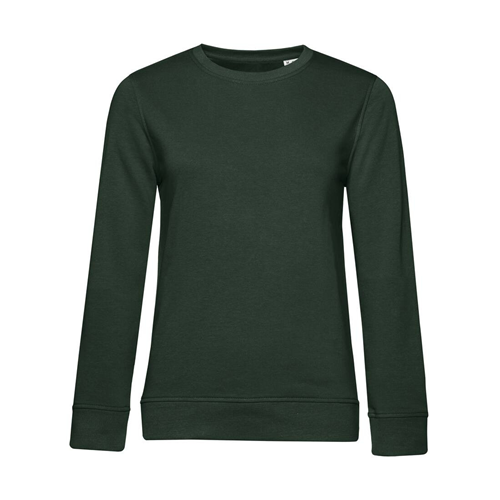 SWEAT COL ROND ORGANIC FEMME VERT FONCE