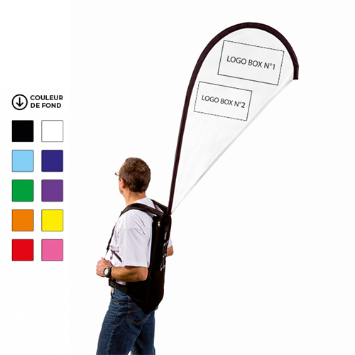 Sac à dos porte drapeau personnalisé