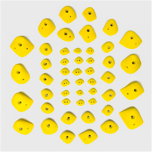 48 Prises Escalade - Pack Bon'Bac Jaune (avec visserie)