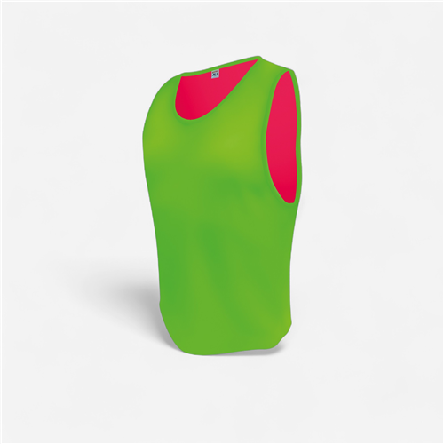 Chasuble rugby réversible Junior - Vert/rose