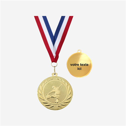 MÉDAILLE FOOTBALLEUR OR 50 MM PERSONNALISÉE