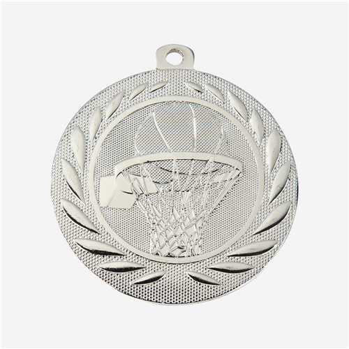 Médaille 50 mm - Basketball Argent 