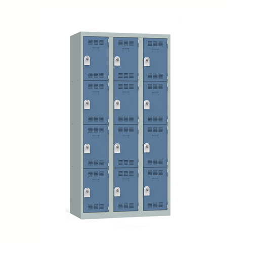 VESTIAIRE MULTICASES 4 CASES 3 COLONNES INSTALLATION INCLUSE