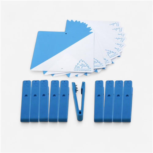 Balise de course d'orientation Orientsport bleu - Lot de 10 