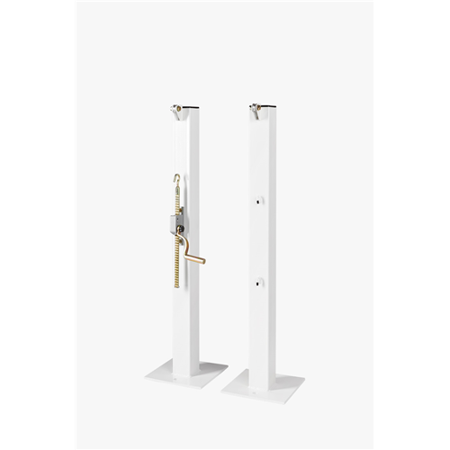 paire de poteaux de tennis carrés 80x80mm acier sur platine
