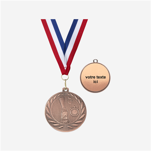 MÉDAILLE RUNNING BRONZE 50 MM PERSONNALISÉE
