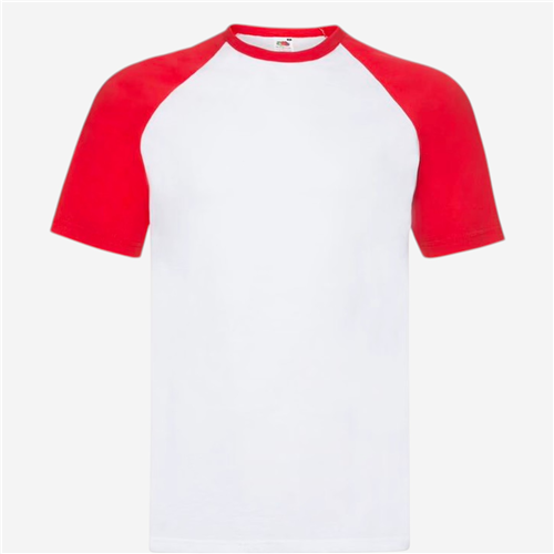 Tee-shirt MC mixte Fruit Of The Loom - Blanc/Rouge 