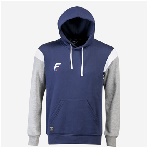 Sweat capuche conquête FORCE XV adulte marine / gris / blanc