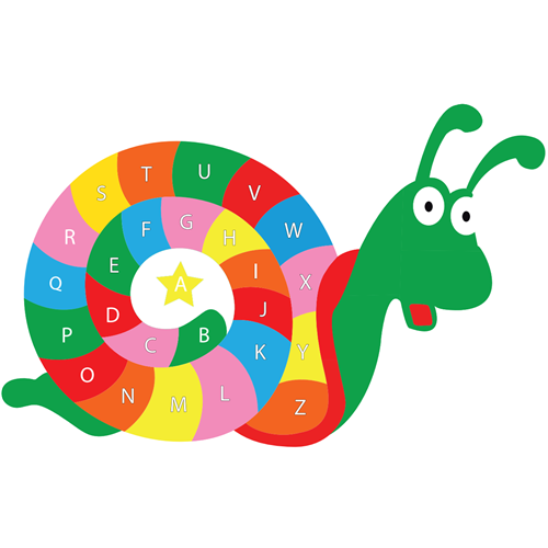  ALPHABET SUR ESCARGOT MULTI COULEURS