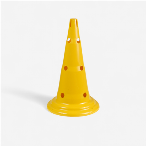 Cône multijeux 50cm 12 trous - Jaune