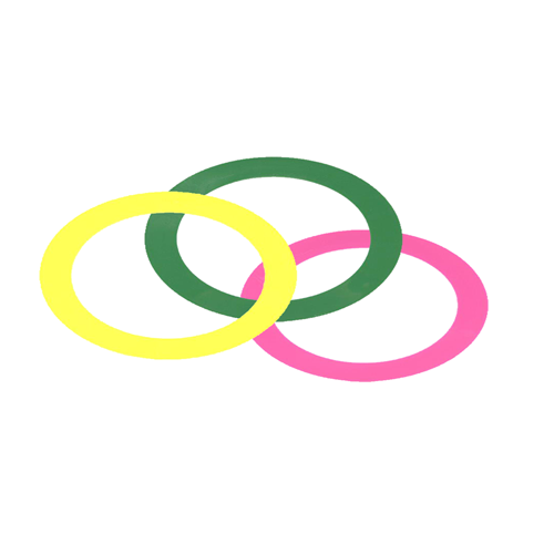 Lot de 3 anneaux 32CM Rose//Vert/Jaune fluo