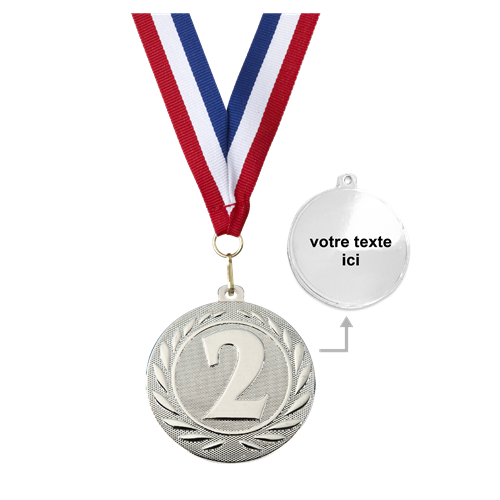 MÉDAILLE NUMÉRO ARGENT 50 MM PERSONNALISÉE