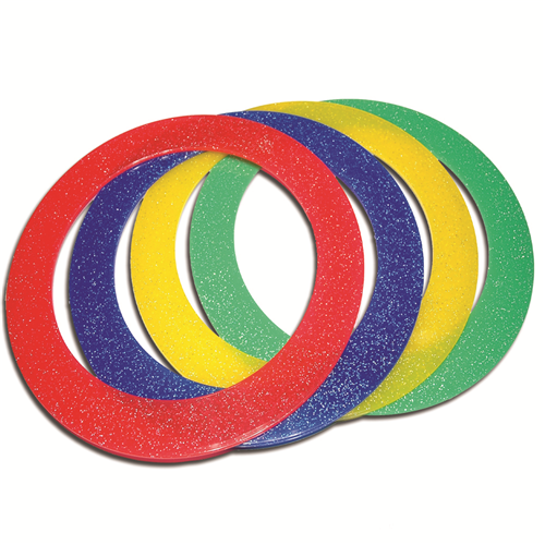 LOT DE 4 ANNEAUX DE JONGLAGE PAILLETES 24 CM