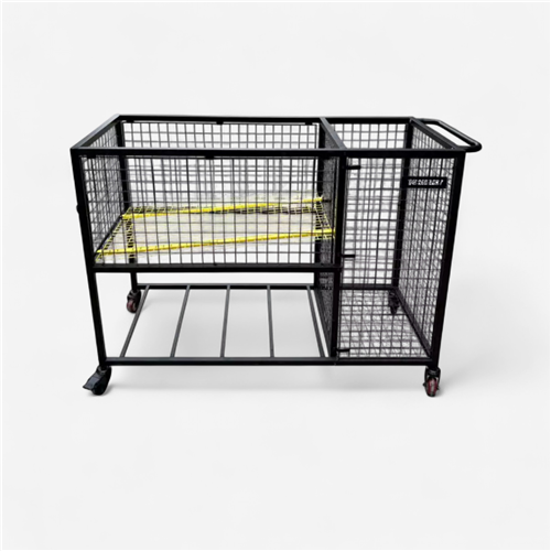 Cage de rangement mixte mobile - noir et jaune