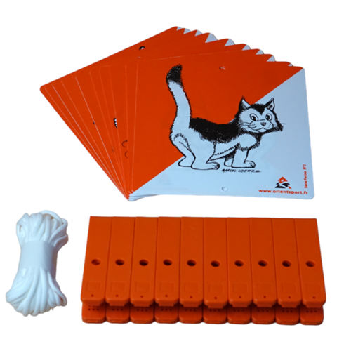 Kit Course d&#039;Orientation &quot;Animaux de la Ferme&quot; : 10 Balises, Pinces et Cordons