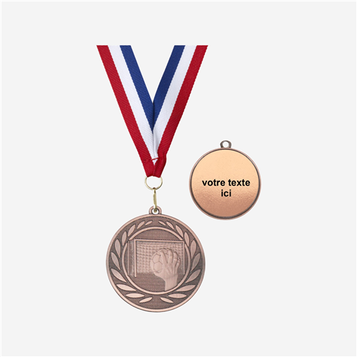 MÉDAILLE HANDBALL BRONZE 50 MM PERSONNALISÉE