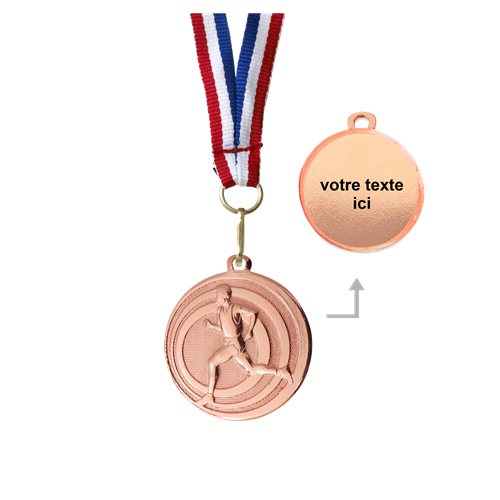 MÉDAILLE RUNNING BRONZE 32 MM PERSONNALISÉE