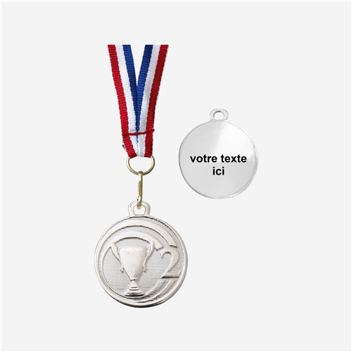 MÉDAILLE TROPHÉE ARGENT 32 MM PERSONNALISÉE