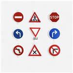 Kit 9 panneaux de signalisation cycle éducation routière