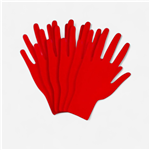 Empreintes sol baby gym Csy Plastique - Lot de 6 mains rouge 